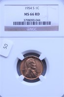 1954 S NGC MS66 RED LINCOLN