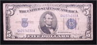 5 DOLLAR SILVER CERTIFICATE  VF