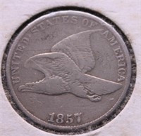 1857 FLYING EAGLE CENT VG DETAILS