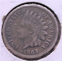1863 INDIAN HEAD CENT  VF