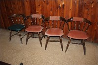 4 WOODEN CHAIRS	SOME WEAR