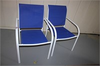2 BLUE OUTDOOR CHAIRS