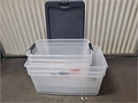 6 Clear Plastic Boxes (Missing Lids)