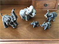 Collection of Resin Elephant Figurines