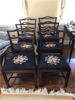 Vintage Set of Chippendale Ribbon Back Chairs
