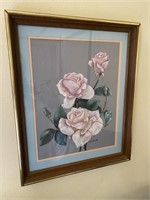 Vintage Rose Pastel Signed by Gina Everett