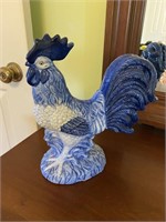 Vintage Blue & White Rooster Figure