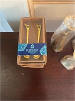 Vintage Brass Elephant Spoons & Angel Candlesticks