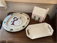 Decorative Holiday Serving Plates & Trinket Box