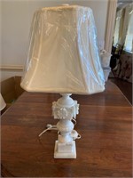 Vintage Neoclassical Marble Carved Table Lamp