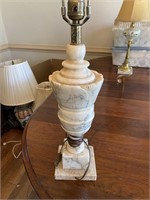 Vintage Neoclassical Carved Marble Lamp