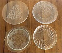 Vintage Decorative Glass Serving Plates