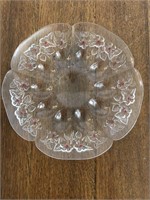 Crystal Rosella Pink Frost Dogwood Egg Plate