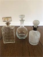 Collection of Vintage Glass Decanters