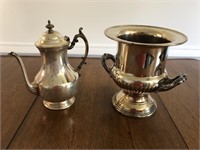 Vintage Silver Plated Coffee Pot & Ice Bucket