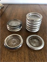Vintage Glass & Silver Plate Coasters