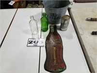 Old Coke Thermometer, 7UP, Pepsi Bottle, Corona