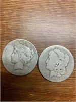 1884 Barber &1926 Peace Dollar Coin