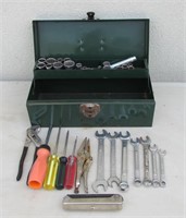 Metal Tool Box & Assorted Hand Tools