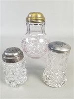 Lot of 3 Vintage Glass Shakers