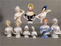 9 Piece Lot Vintage Porcelain Doll Torsos