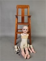Vintage Doll Parts and Highchair
