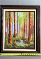 Oil On Canvas Painting Forest Scene