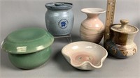5 Piece Lot Of Artist Made Pottery
