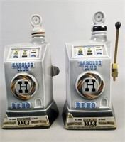 Pair Vintage Jim Beam Slot Machine Decanters
