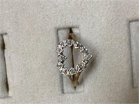 10K Gold Heart Diamond Ring Weight 1.4