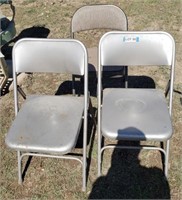 (3) Folding Metal Chairs