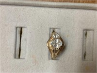 14K Gold Diamond Look Ring