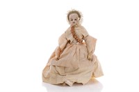 19TH C LARGE POURED WAX DOLL