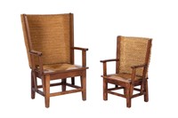 PAIR OF HIS AND HER WINGBACK CHILD'S CHAIRS