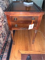 SECOND CHERRY LEATHER TOP END TABLE