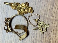 Misc. Gold pieces Weight 6.3