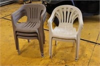 Poly stacked chairs