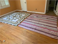 PAIR OF QUILTS ONE HOMEMADE