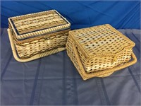 2 Sewing Baskets with Handles & Contents