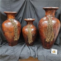 Set of 3 Decorative Floor Vases