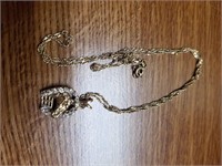 Gold Horse Shoe Diamond Necklace