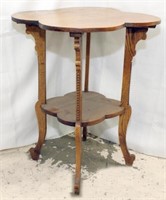 Oak four leaf clover top occasional table,