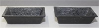 Pair of small heavy cast iron troughs, 4.25"x 6.75