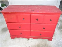44 x 31 Red 6 Drawer Dresser
