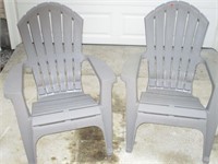 2 Gray Adirondack Chairs - Nice & Sturdy