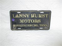 Lanny Hurst Motors Vintage Car Tag