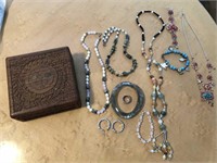 Wooden Jewelry Box and Fashion Jewelry