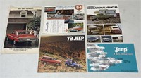 Vintage Auto Brochure Lot / Jeep , Ford