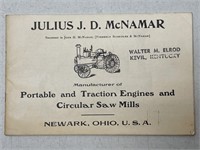 Julius J.D. McNamar Traction Engines Brochure /