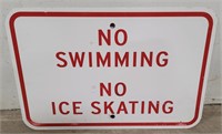 Metal No Swimming No Ice Skating Sign
12"x18"